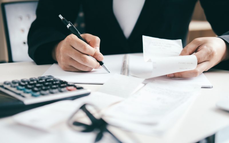Accountant is calculate the budget